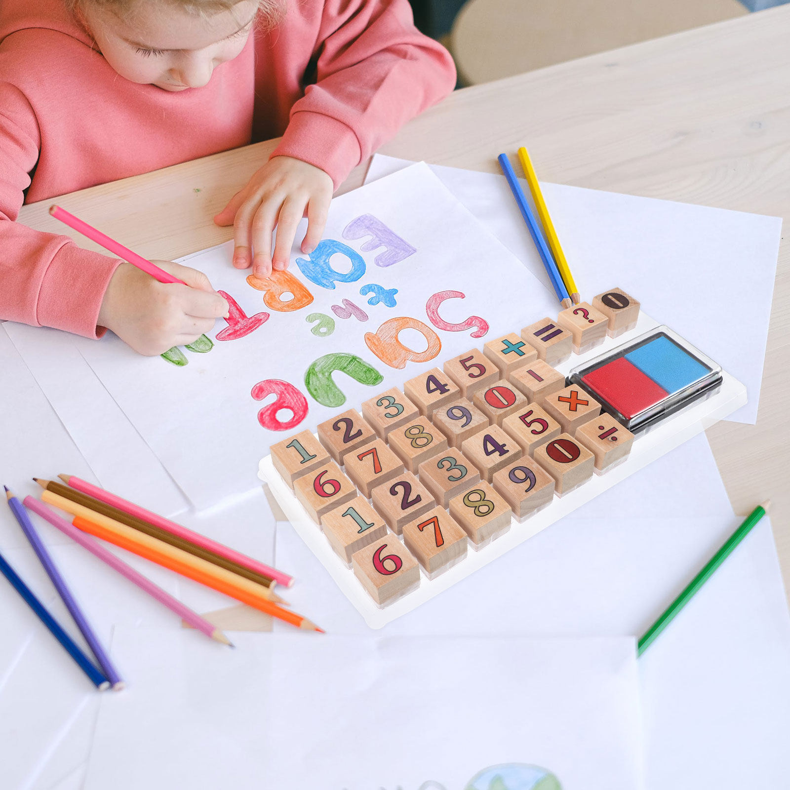 1Set Wooden Number Stampers Cr - Kids Education Number review and price