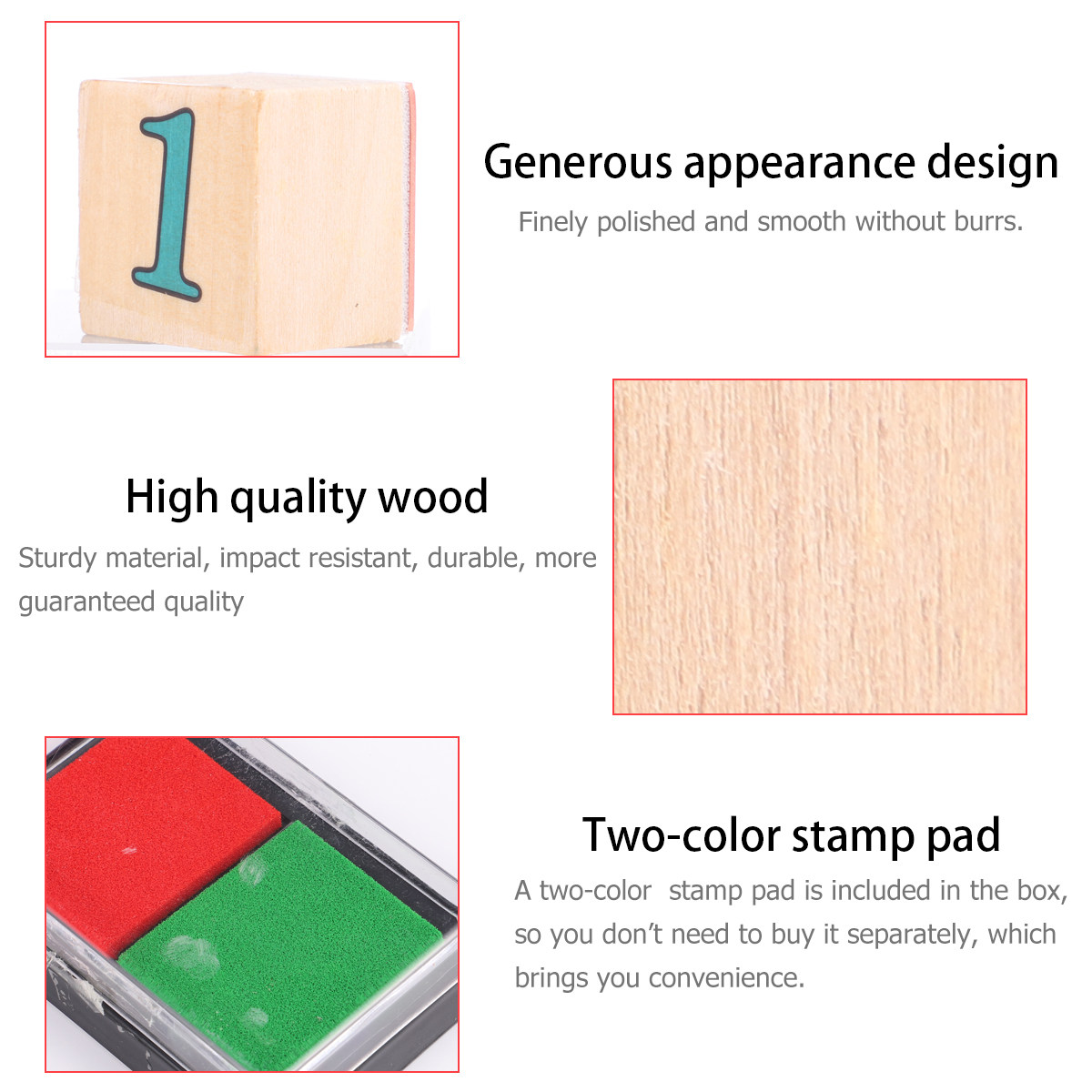 1Set Wooden Number Stampers Cr - Kids Education Number review and price