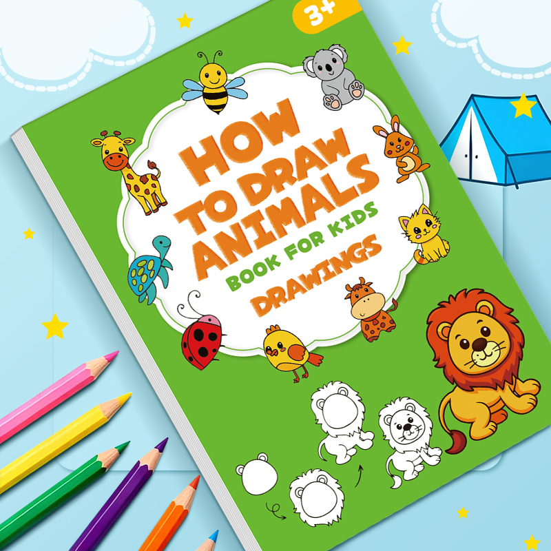 Kids Animal Drawing Book 32 Pa - Kids Education Activities review and price
