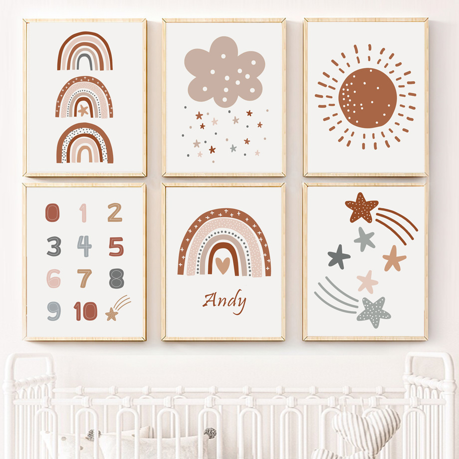 Boho Nursery Poster Canvas Pri - Kids Education Name review and price